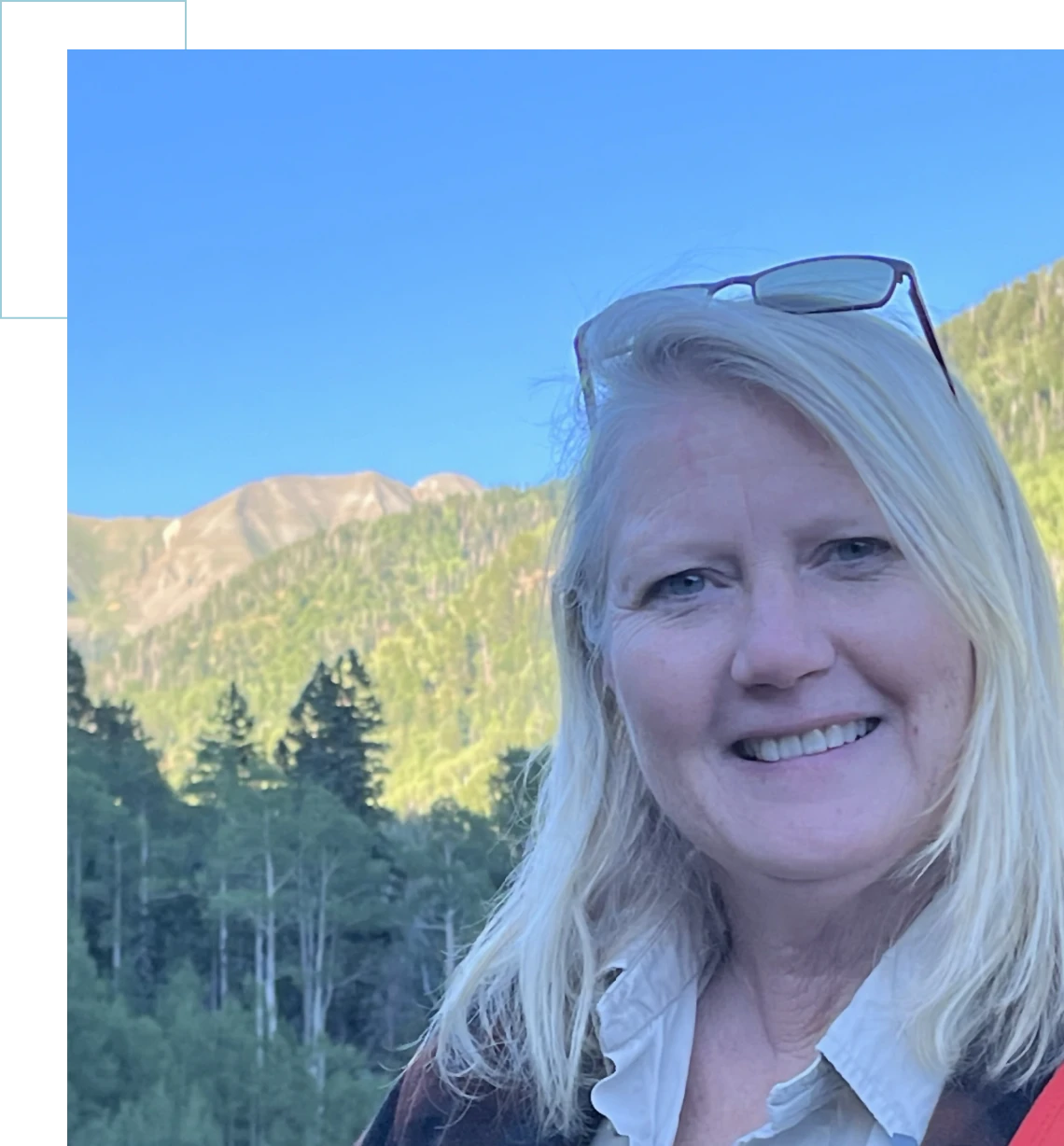 Blonde woman in nature setting